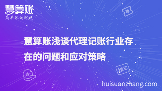 慧算賬淺談代理記賬行業(yè)存在的問(wèn)題和應(yīng)對(duì)策略
