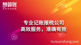 專(zhuān)業(yè)記賬報(bào)稅公司：高效服務(wù)，準(zhǔn)確有效