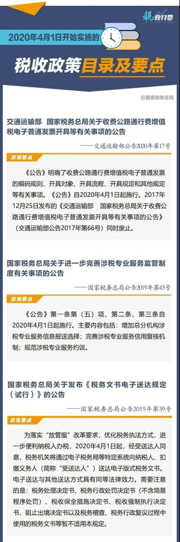擴(kuò)散周知！2020年4月1日開始實(shí)施的稅收政策